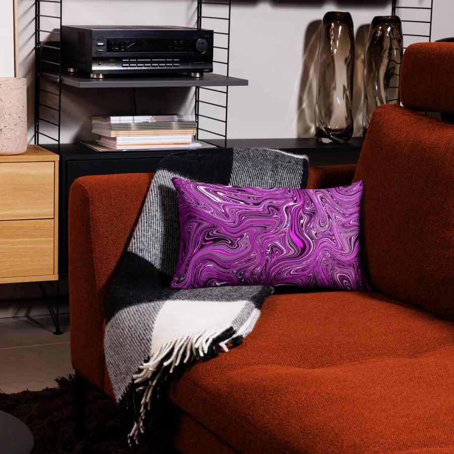 Premium Pillow Case - Purple and White Fluid Swirls product image (4)