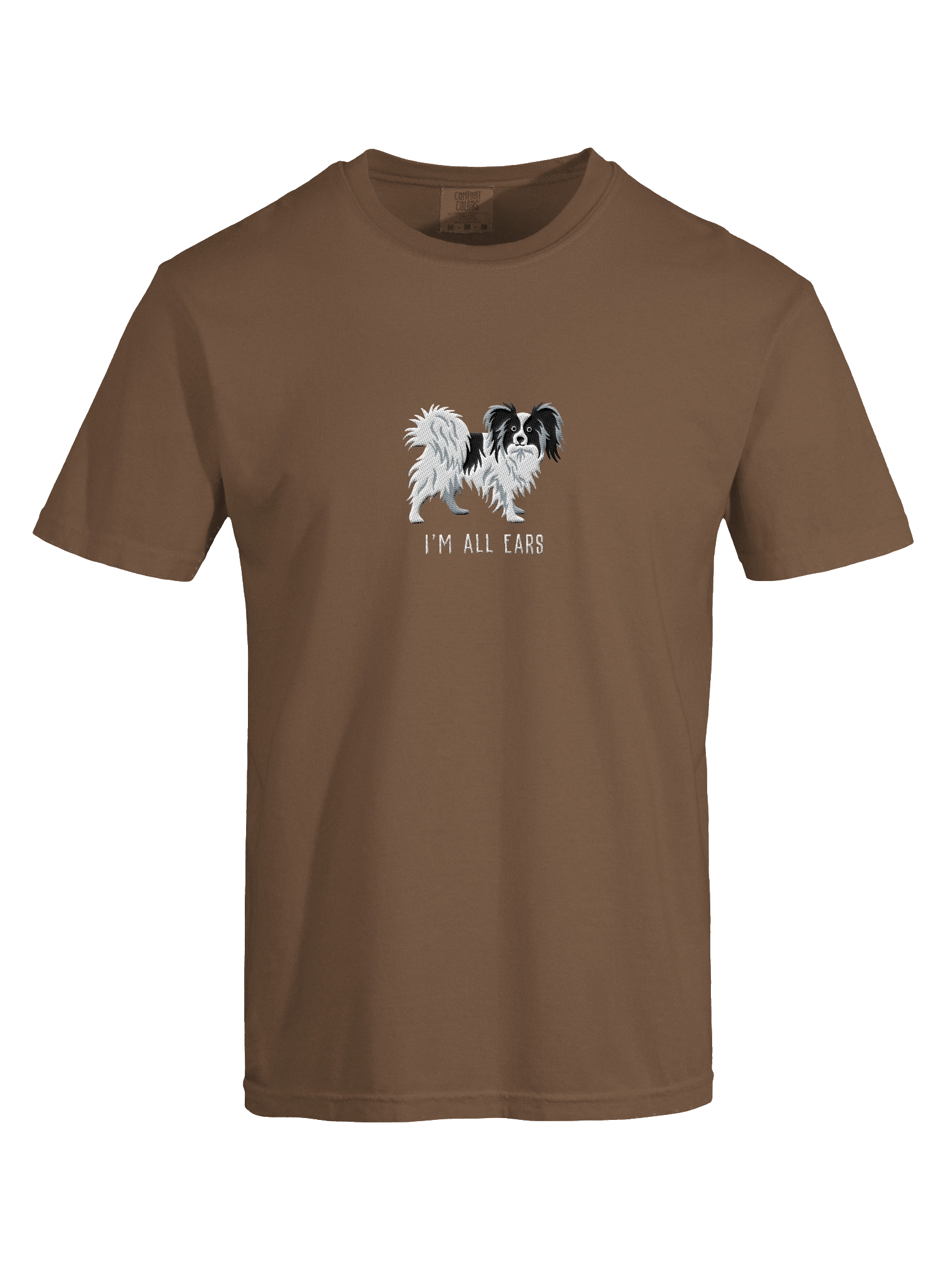 I'm All Ears T-Shirt(Embroidered) of a Papillon(Black & White) product image (17)
