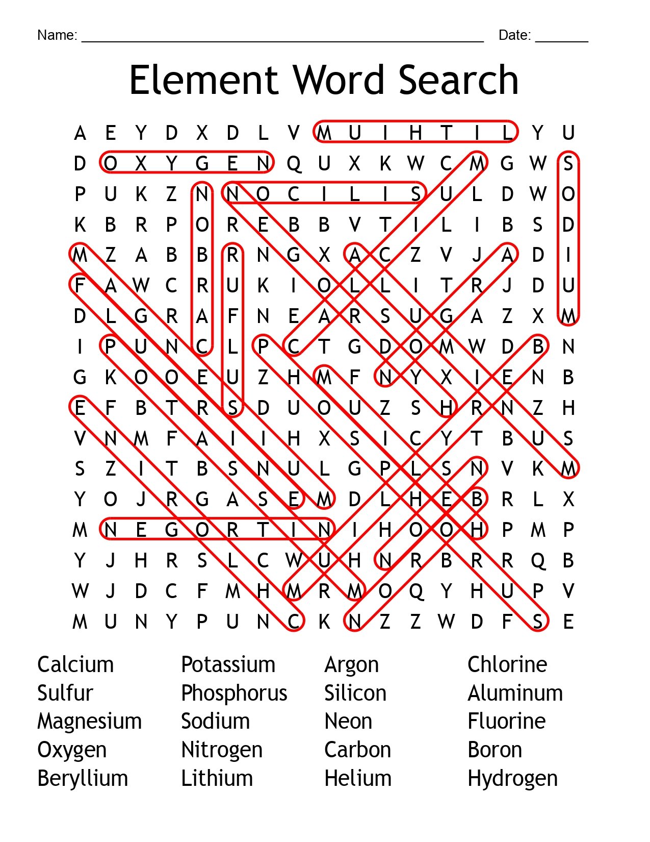 Element Word Search Chemistry Puzzle product image (2)