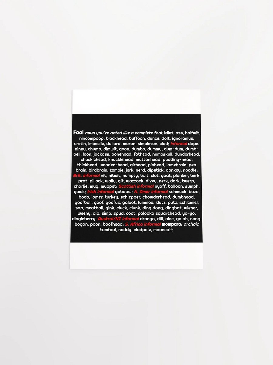 Fool - Enhanced Matte Paper Poster product image (4)