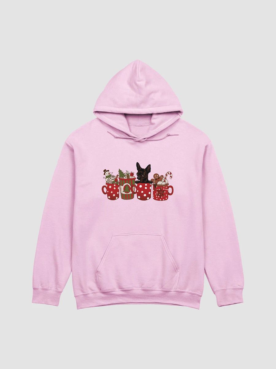 Cute Chihuahua(Brindle) in a Christmas Cup Hooded Sweatshirt | Funny Christmas Pup in a Cup product image (9)