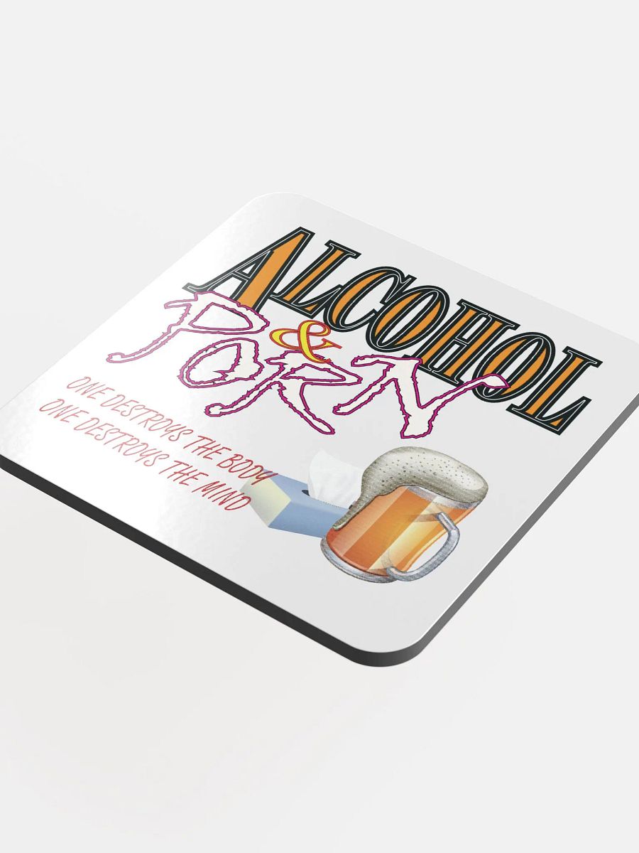 Alcohol & Porn - Glossed Cork Coaster product image (4)