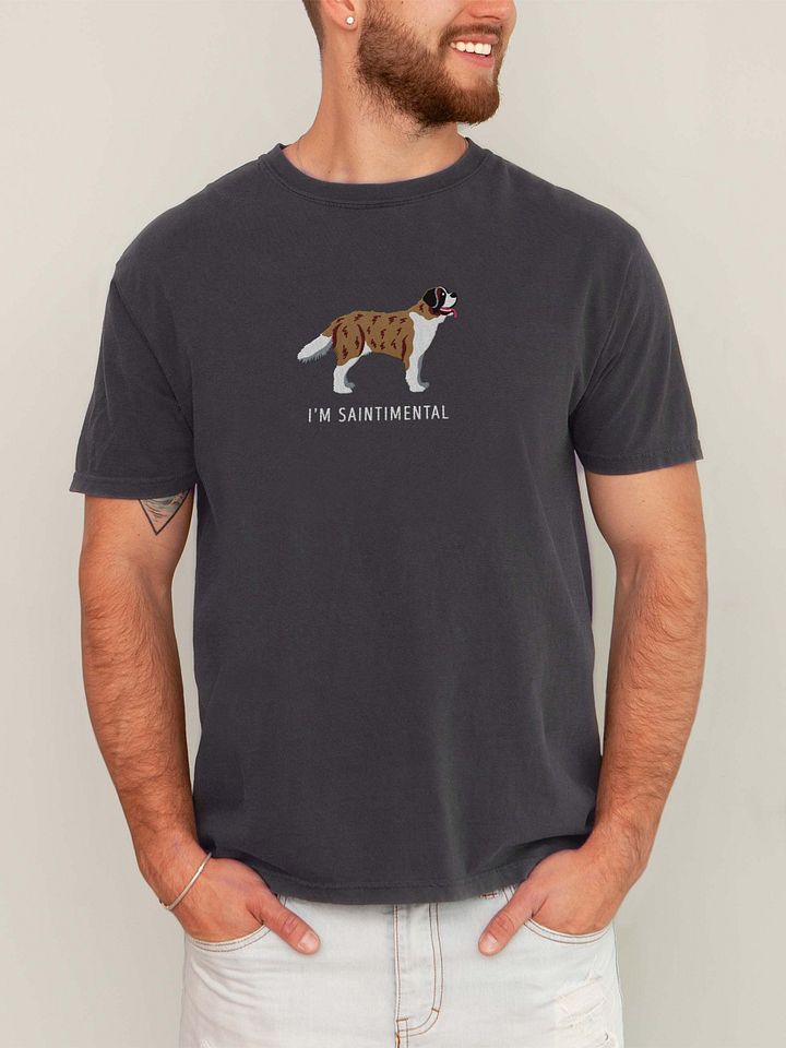 I'm Saintimental T-Shirt(Embroidered) of a Saint Bernard(Brindle) product image (2)