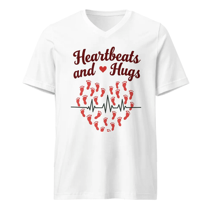 EKG Heartbeats and Hugs V-Neck Tee product image (1)