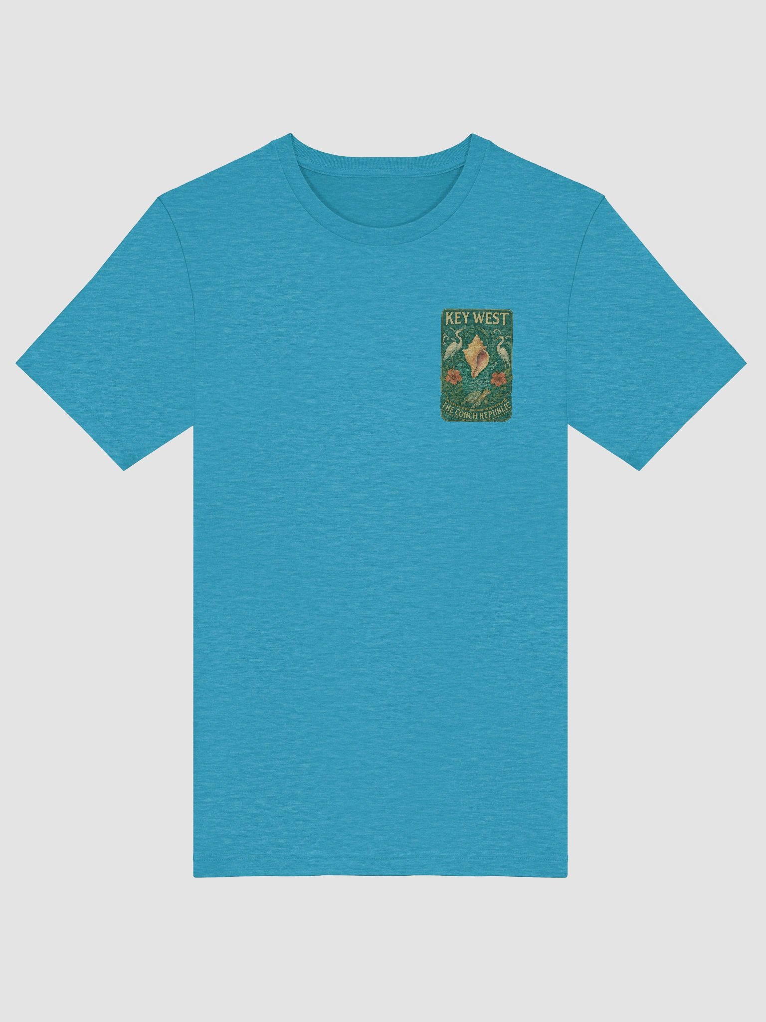 Key West Tropical T-Shirt Ultra Soft Tee with Heron and Turtle Conch Republic Scene product image (5)