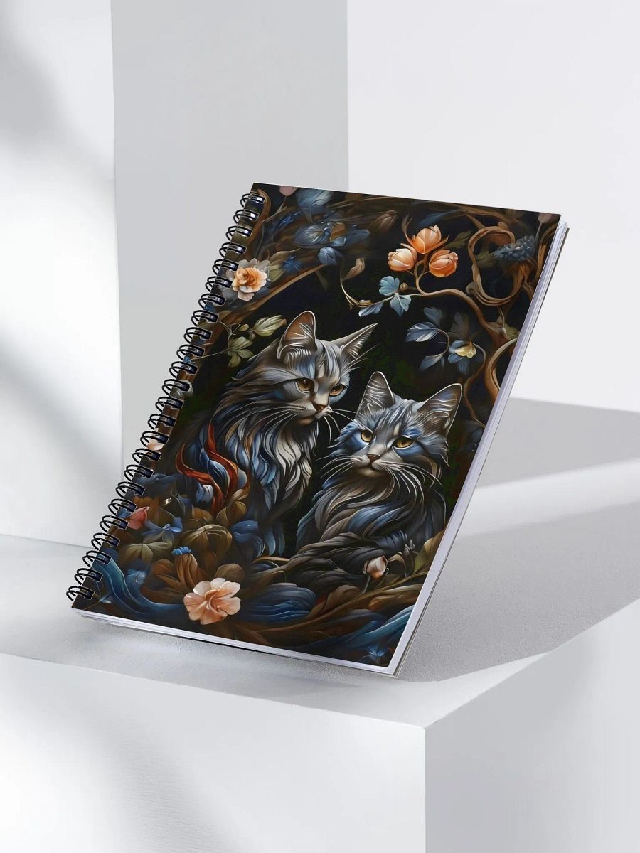 Regal Cats & Floral Art Spiral Notebook product image (3)