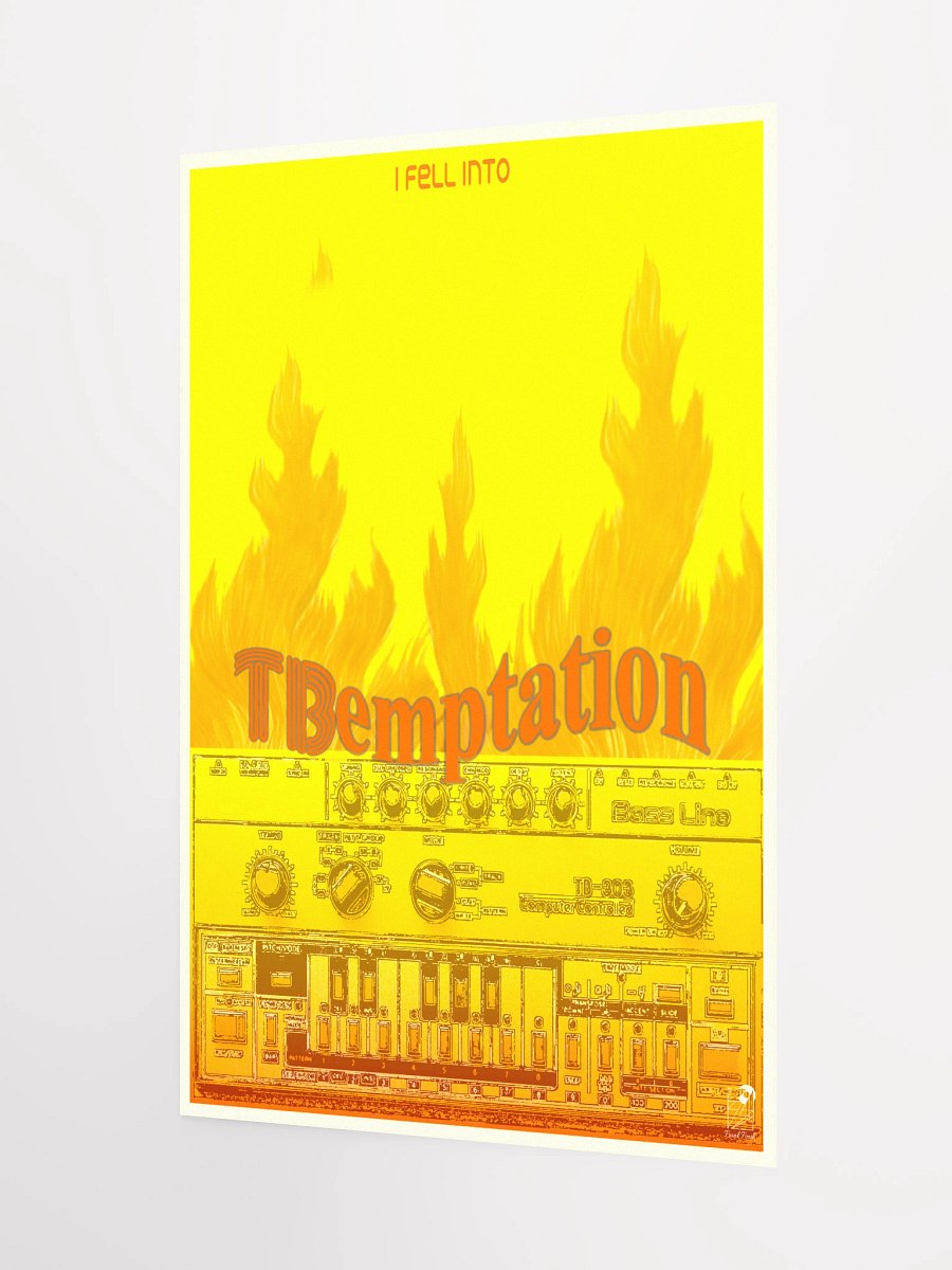 I fell into TBemptetion, Roland TB 303 tribute, by Frank Fonik, Techno EDM Matte Paper Poster product image (2)