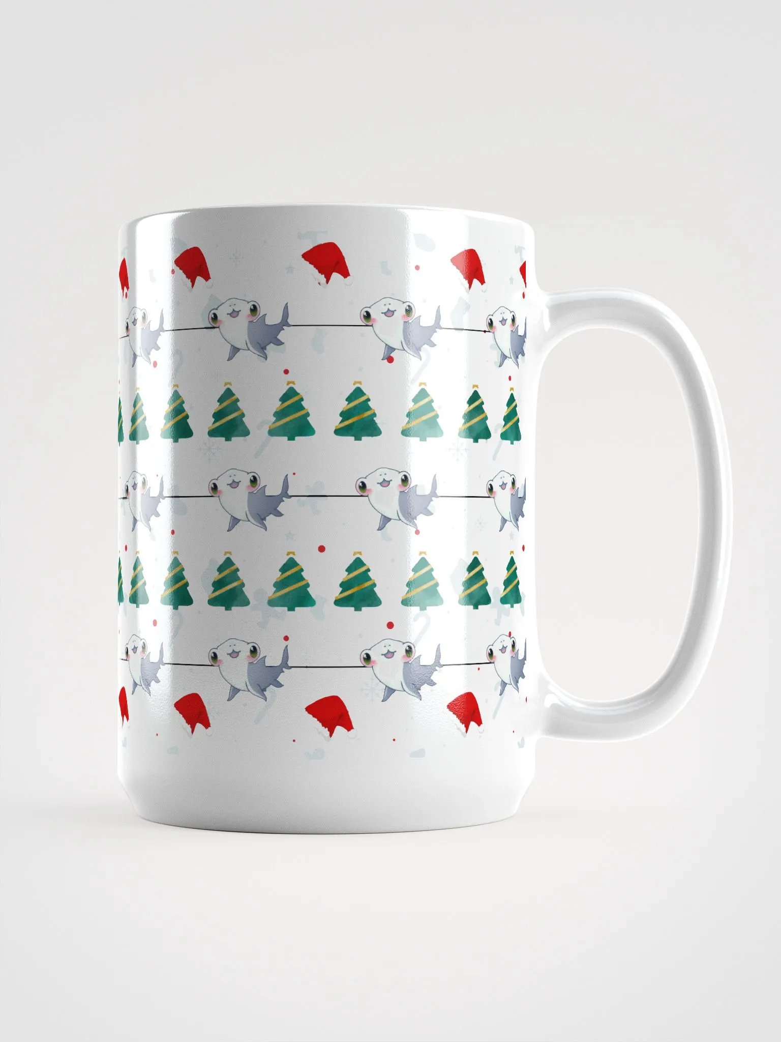 Christmas Sharki White Glossy Mug product image (1)