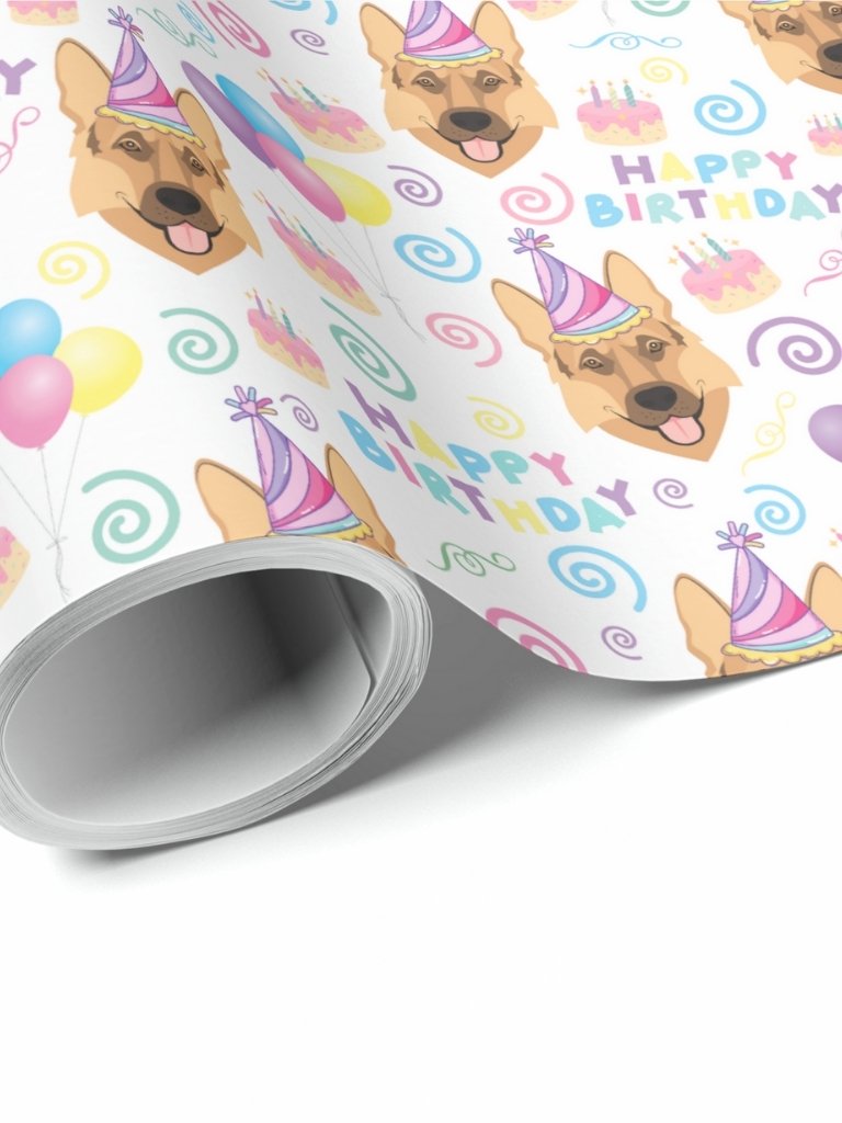 German Shepherd Birthday Wrapping Paper product image (1)