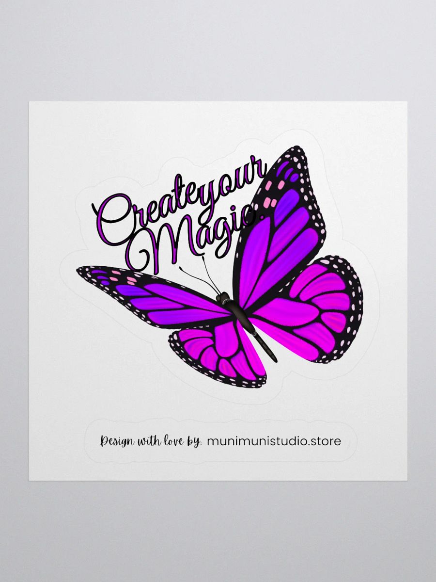 Create Your Magic – Purple Butterfly Inspirational Quote Sticker product image (2)