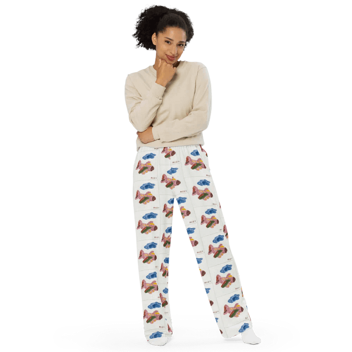 Kid Airplane (All-Over Print Unisex Wide-Leg Pants) product image (1)