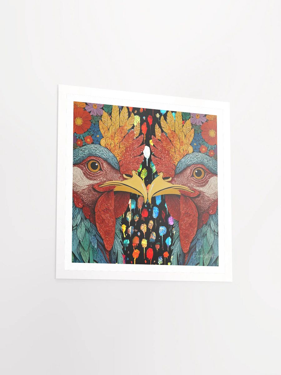 Symmetrical Rooster Heads Poster product image (4)