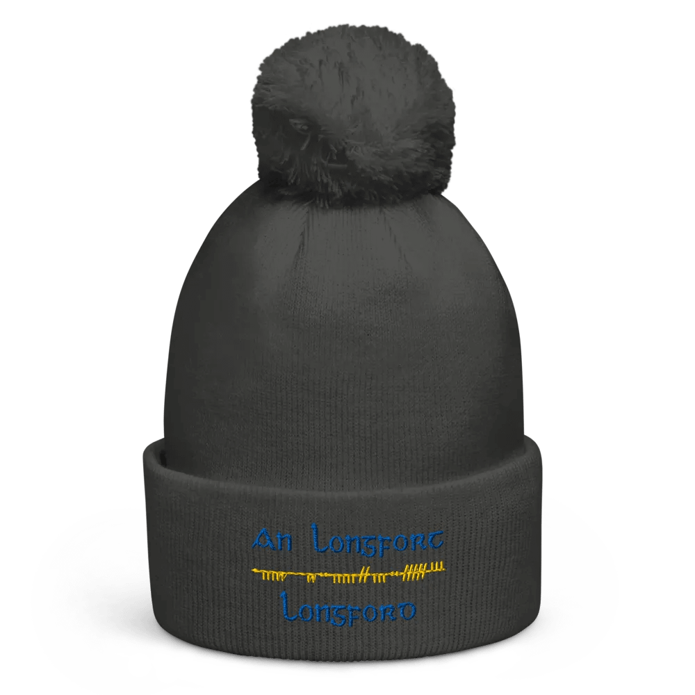 Longford/An Longfort Scholastic style Ogham embroidered Pom-Pom Beanie product image (5)