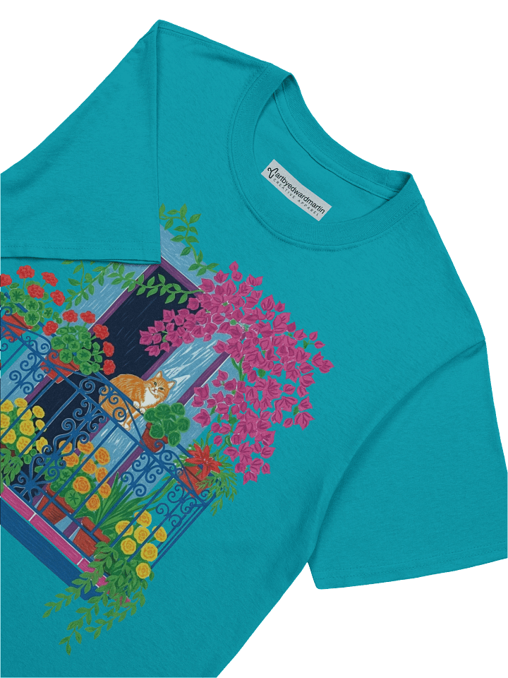 Cat on Balcony Design T-Shirt product image (57)
