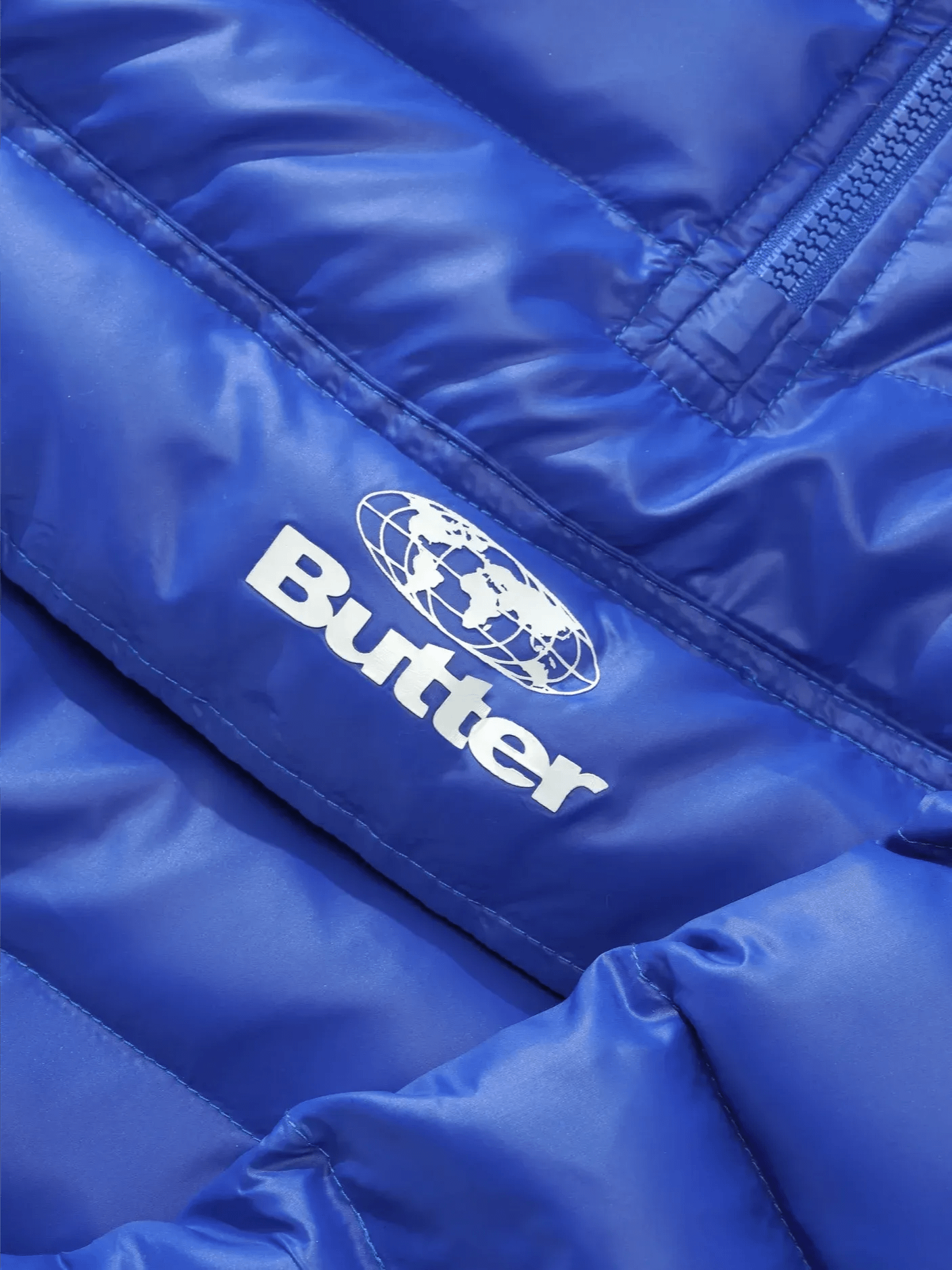 Royal Blue Shiny Anorak Puffer Jacket product image (4)