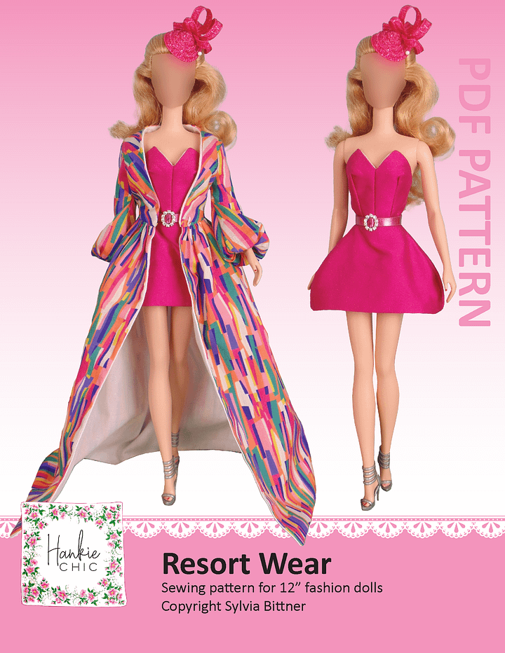Resort Wear sewing pattern for 12" fashion dolls product image (1)