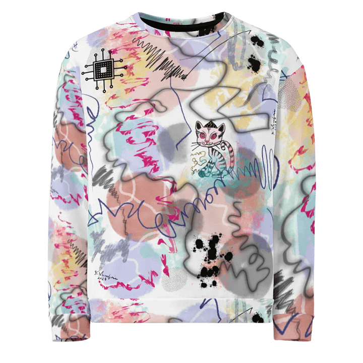 ScribbleWear #8 Unisex Art Sweatshirt/PinkCat product image (1)