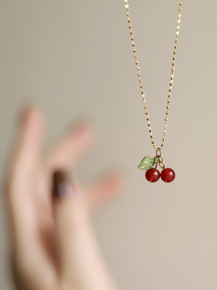 Red Cherry Necklace | 18K Gold Plated product image (4)