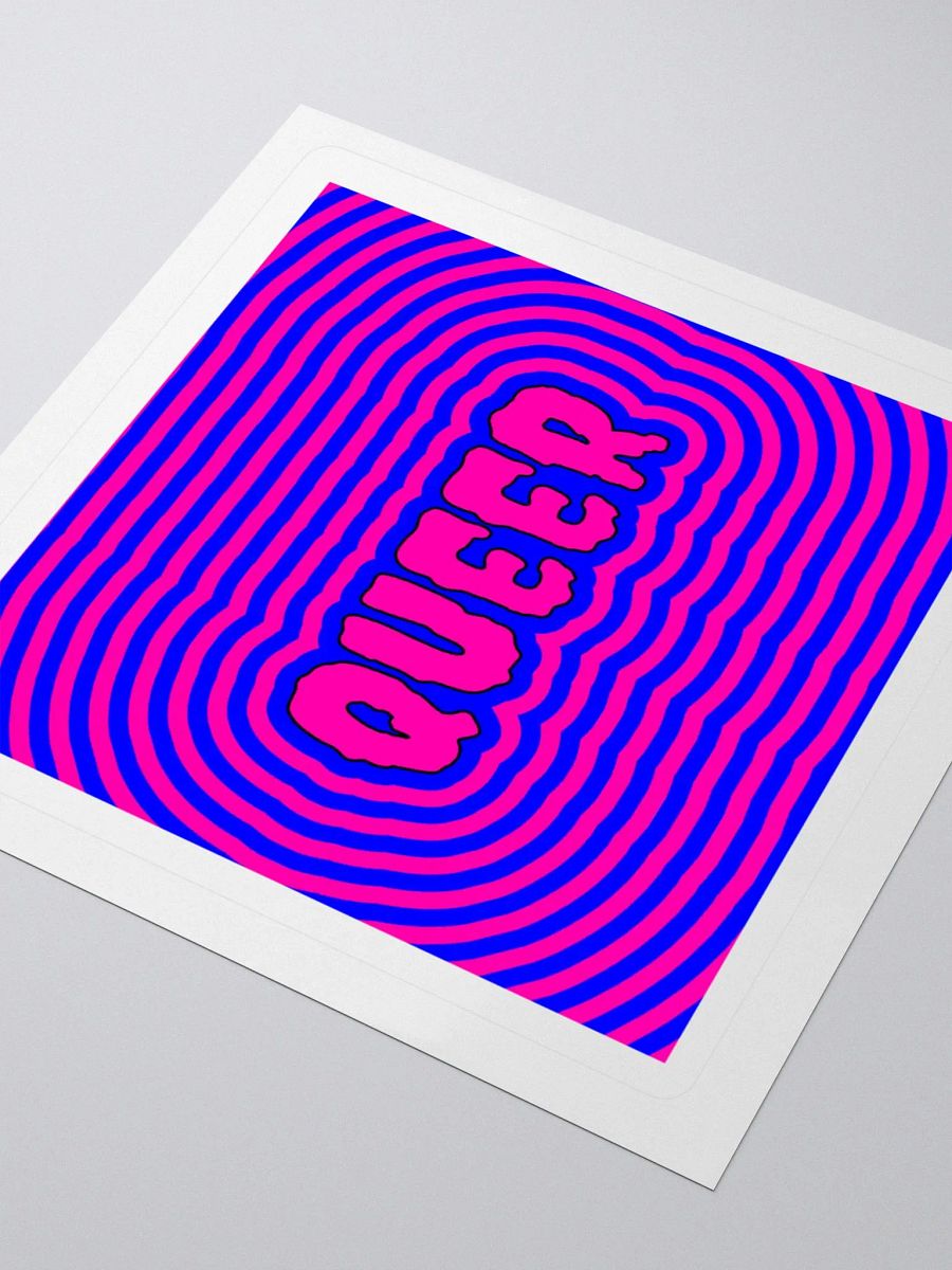 Cotton Candy Color Creepy Queer Sticker, Psychedelic Blue Pink Pride Art product image (3)