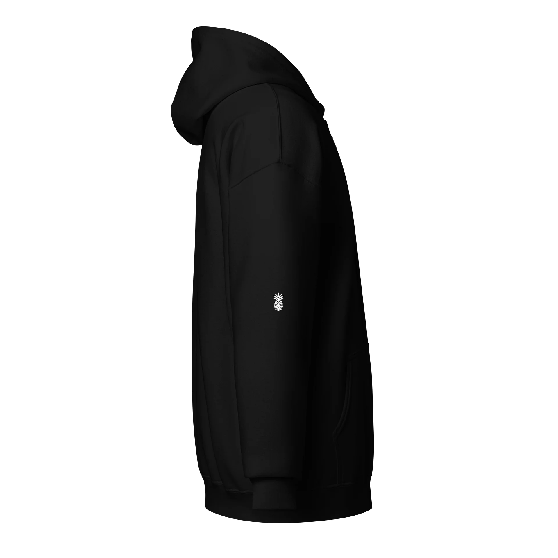 Lucky Pineapple® Black Plush Fleece Minimalist Sleeve Unisex Zip Hoodie product image (2)