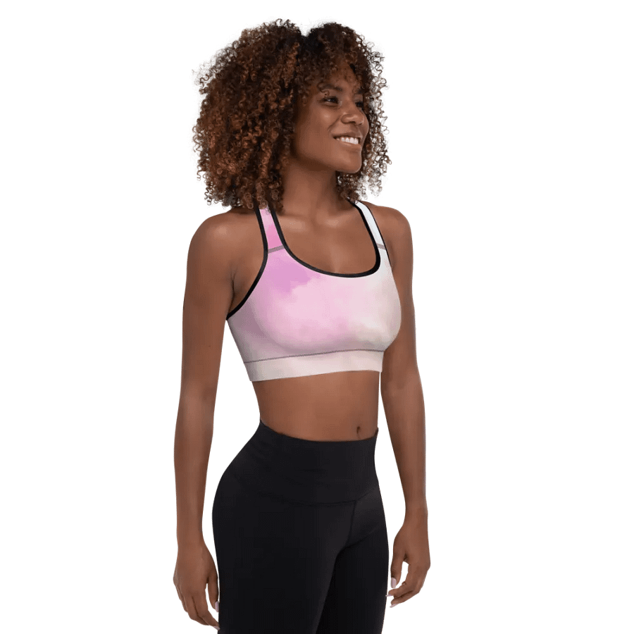 Blur cloud rainbow Design Padded Sports Bra - v4 product image (11)