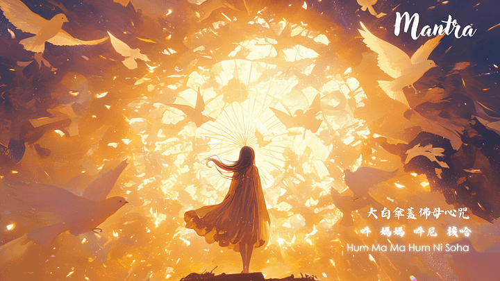 $free大白傘蓋佛母心咒(保護咒) wallpaper download product image (1)