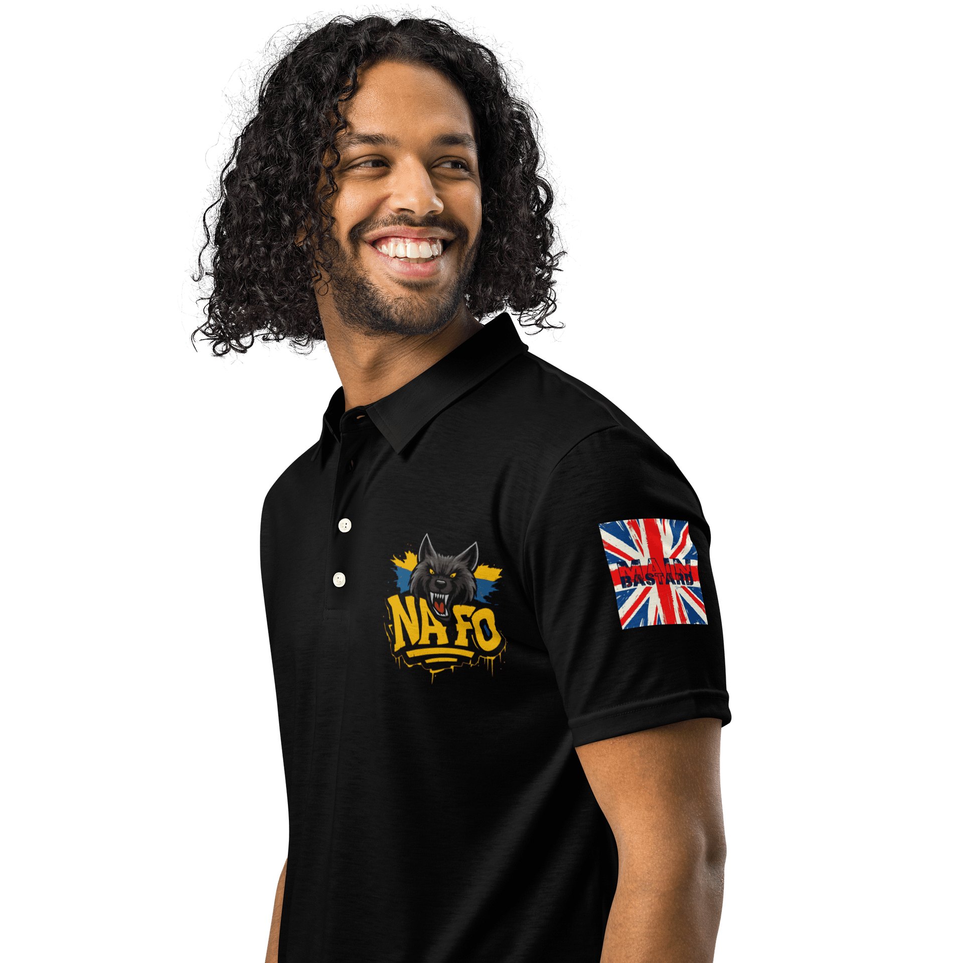 UK Rebel NAFO Main Bastard Polo Shirt product image (3)