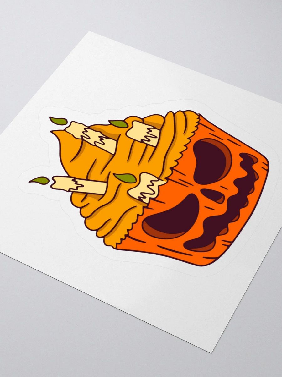 Scary Pumpkin Cupcake Halloween Funny Sticker product image (3)
