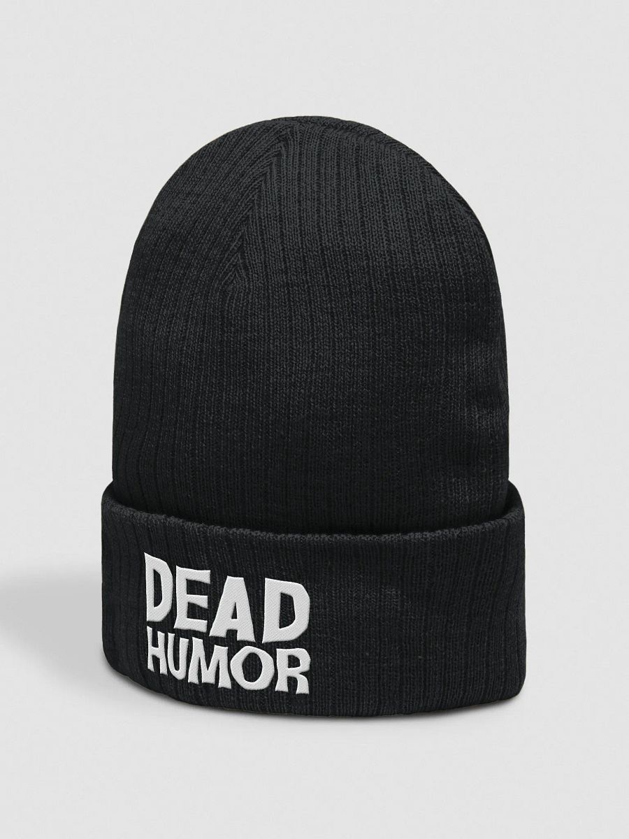 Dead Humor Spooky Text Black Embroidered Beanie product image (2)