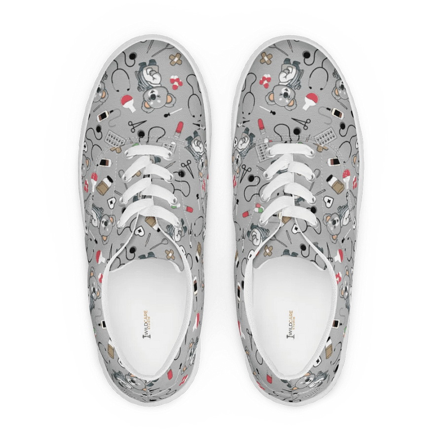 Cute Medical Koala Lace-up Canvas Shoes (Grey) product image (5)