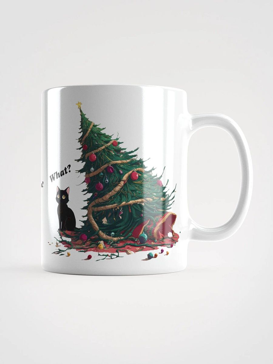 Black Cat Destroyed Christmas White Glossy Ceramic Mug product image (1)