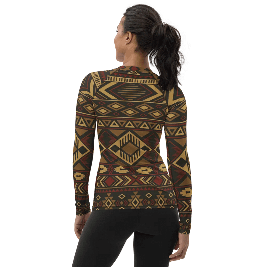 Vibrant Heritage: African Fabric Patterns All-Over Print Women's Rash Guard product image (2)