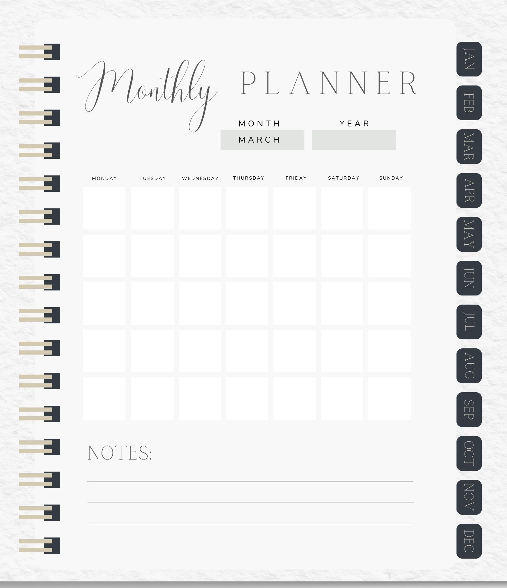 Minimalistic Digital Monthly Planner product image (6)