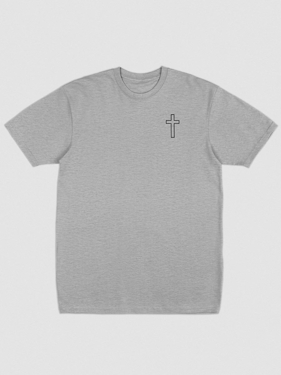 Simple Cross Embroidered Grey Heavyweight T-shirt product image (1)