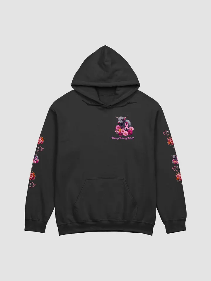 Highland Cow Floral Bliss Breast Cancer Awareness Hoodie product image (1)