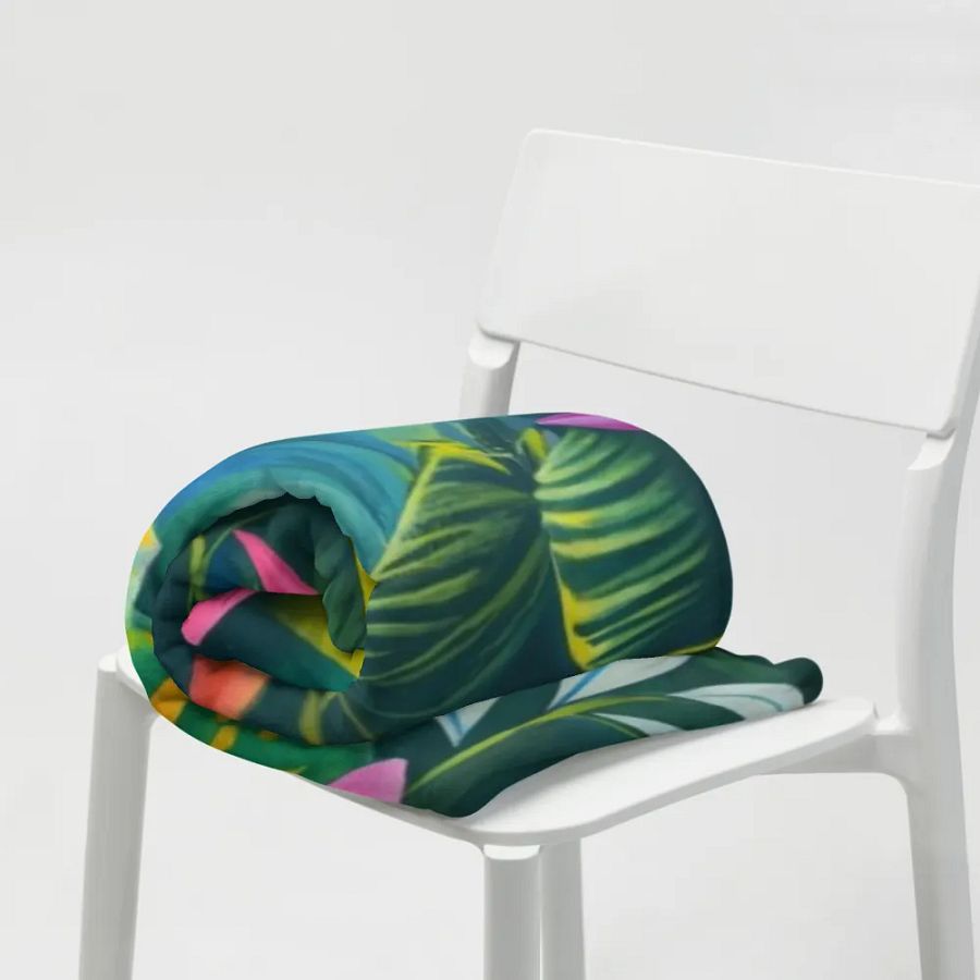 Exotic Jungle Foliage Throw Blanket product image (9)
