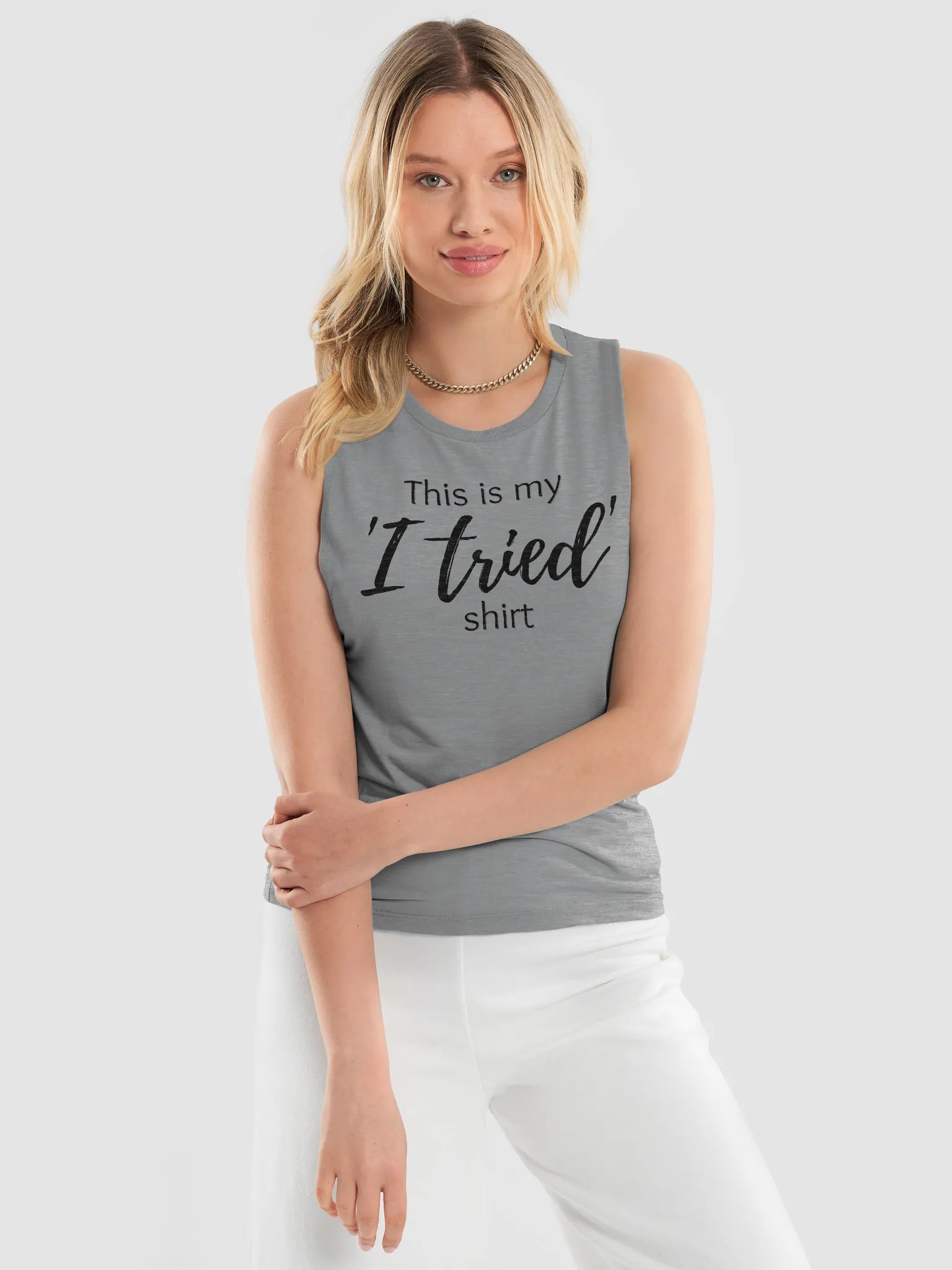 'I tried' Women's Flowy Muscle Tank product image (3)