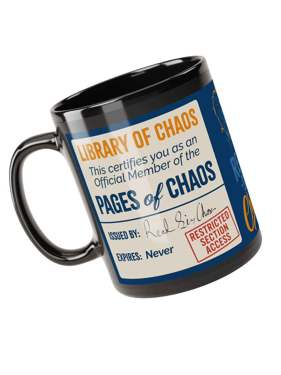 Pages of Chaos Membership Mug (Black( product image (3)