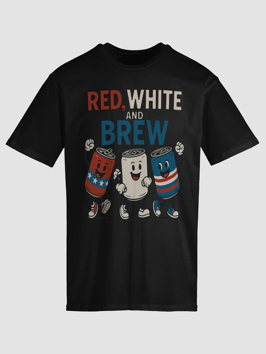 Red White and Brew 4th of July T-Shirt - Patriotic Beer & Soda Cans product image (8)