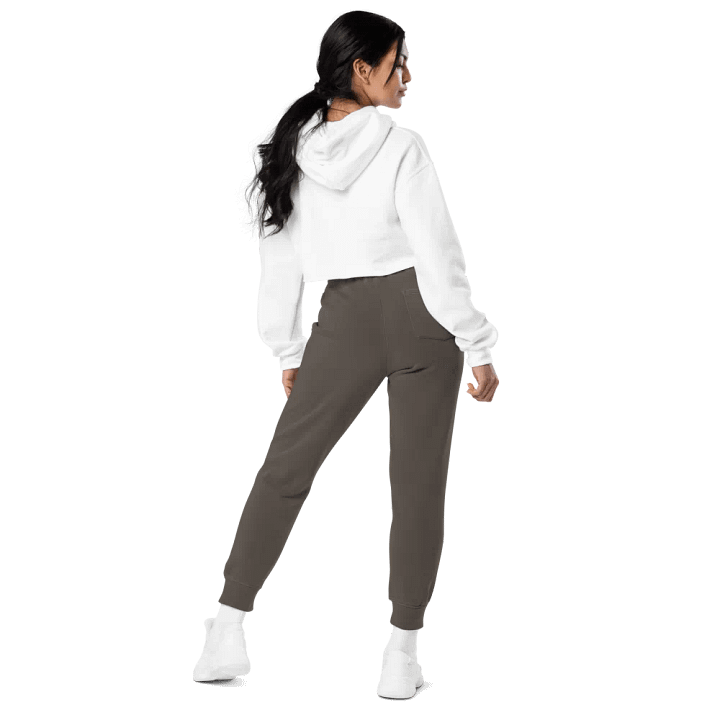 Embroidered Peace-Heart Sweatpants with Pockets (Pink Heart) product image (2)