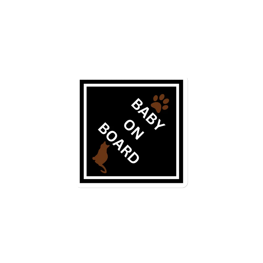 Cat Baby on Board Magnet - Brown on Black product image (1)