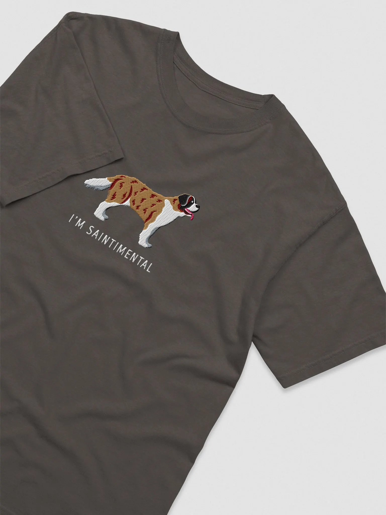 I'm Saintimental T-Shirt(Embroidered) of a Saint Bernard(Brindle) product image (6)