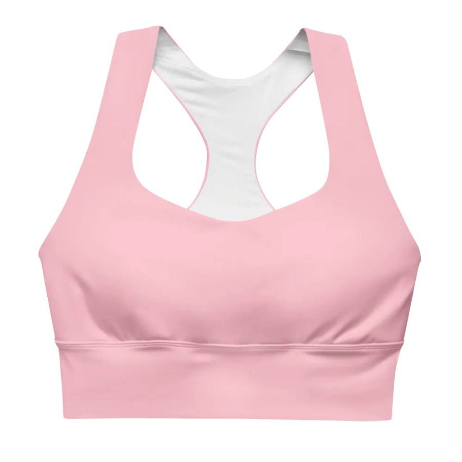 Plain Color Pink Longline Sports Bra product image (5)