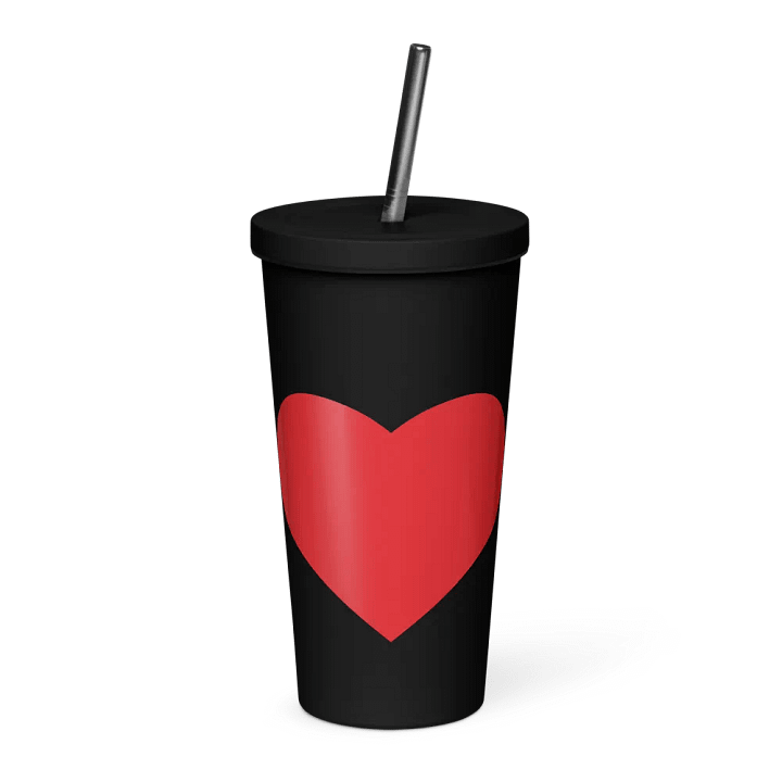 Insulated Tumbler with a Straw (Heart) product image (1)