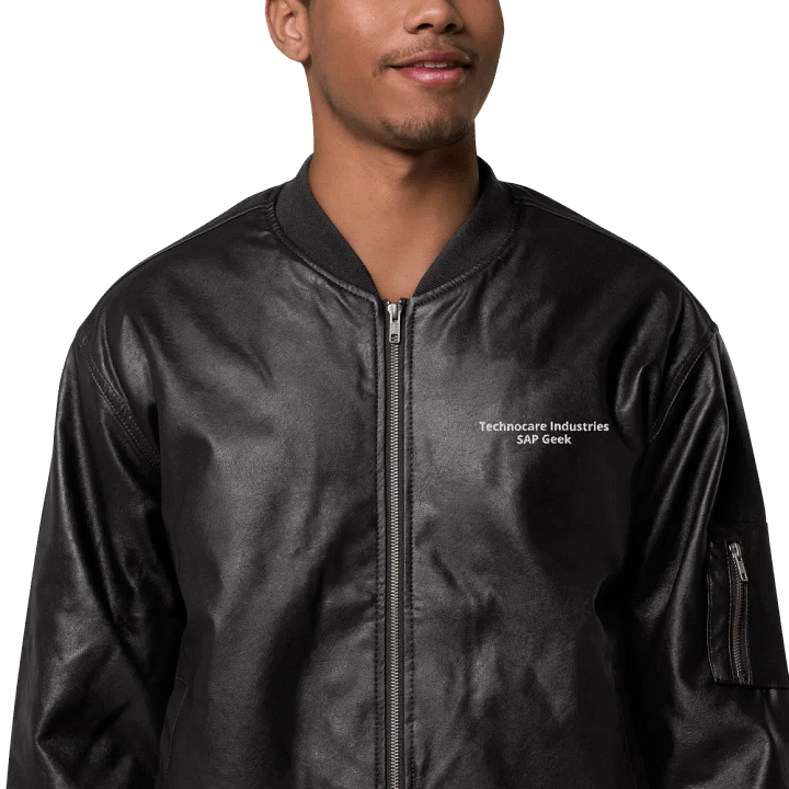 Faux Leather Bomber Jacket - Black product image (1)