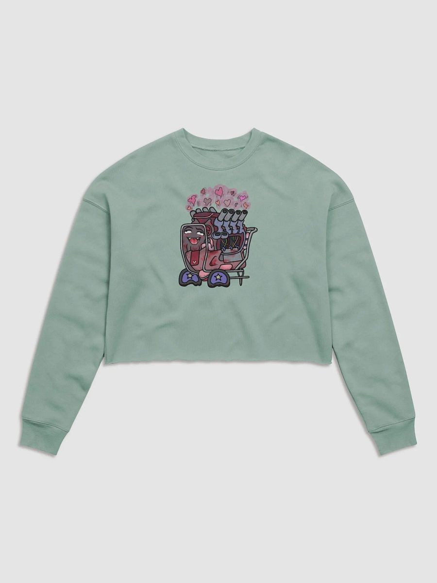 GENUSSY Womens Fleece Crop Top Printed Sweatshirt product image (3)