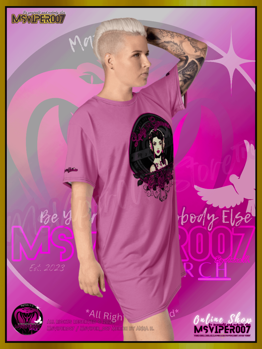 T-Shirt Dress - MsViper007's "Lady Gamers Are Awesome™ | [V3] (vintage pink/solid)" T-Shirt Dress product image (10)