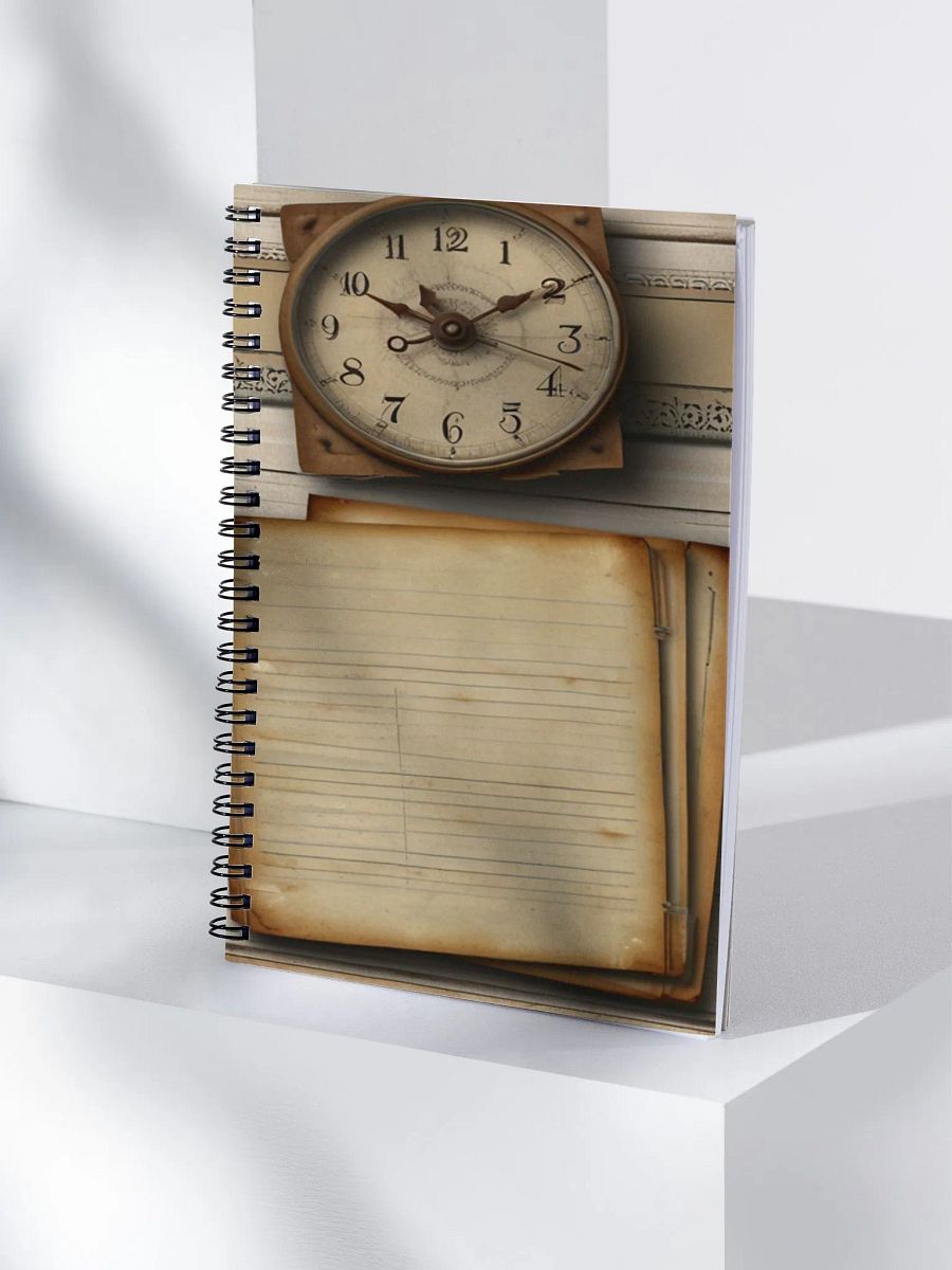 Vintage Spiral Notebook & Wall Clock Set product image (4)
