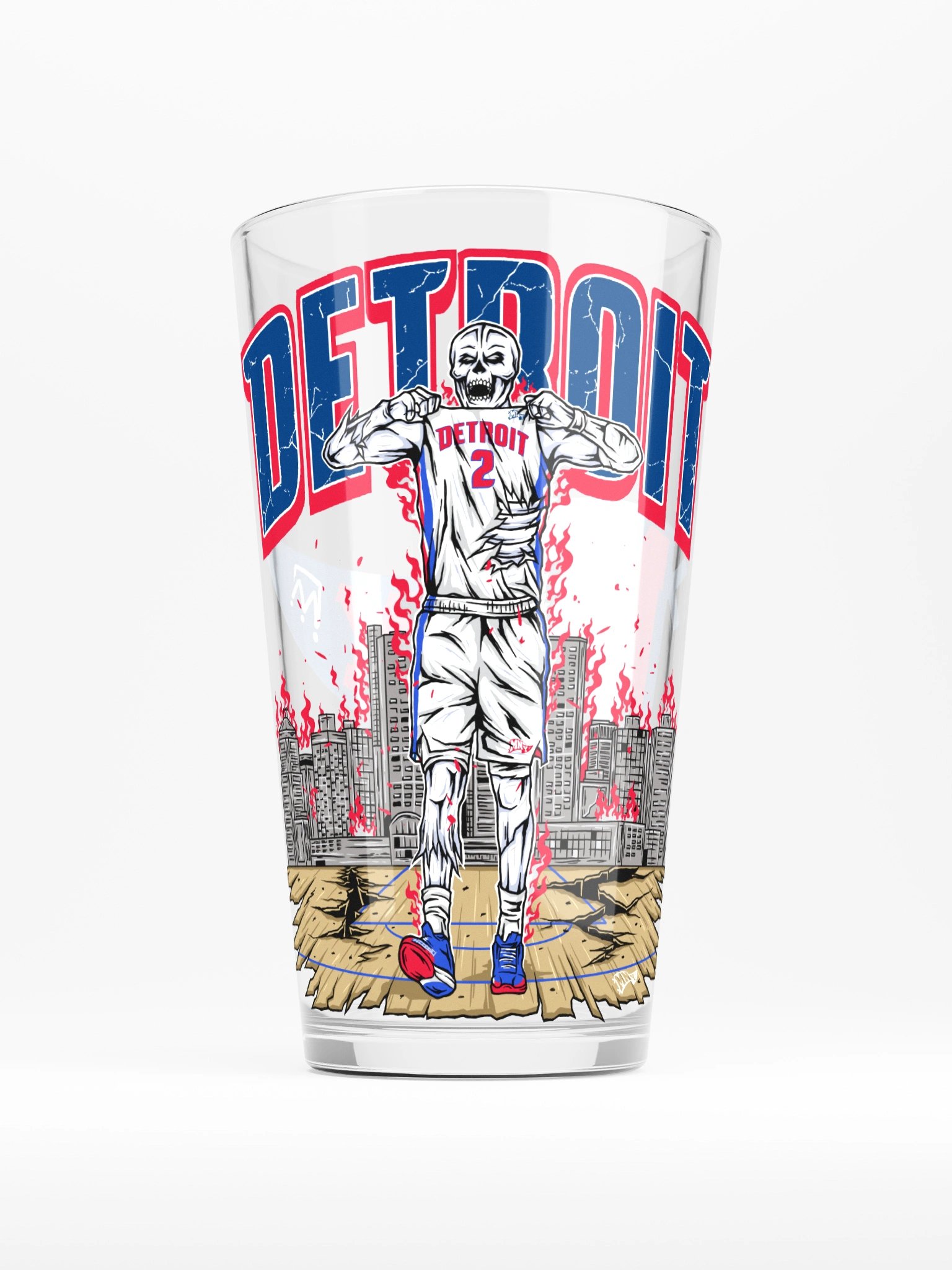 Detroit, Welcome to Basketball Pint Glass product image (1)