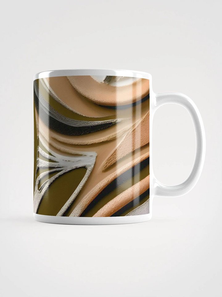 Abstract In Earthtones White Glossy Mug product image (2)